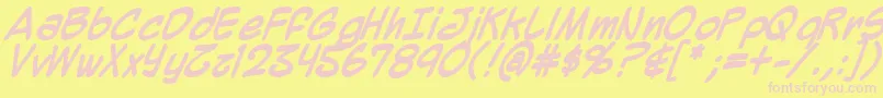 MightyZeo2.0Bold Font – Pink Fonts on Yellow Background