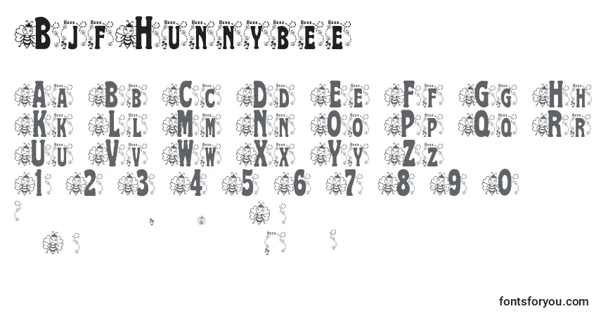 Czcionka BjfHunnybee – alfabet, cyfry, specjalne znaki