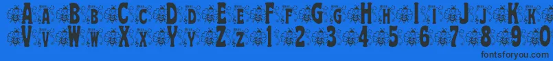 BjfHunnybee Font – Black Fonts on Blue Background