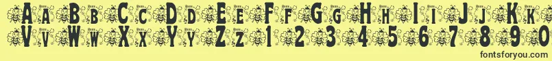 Fonte BjfHunnybee – fontes pretas em um fundo amarelo