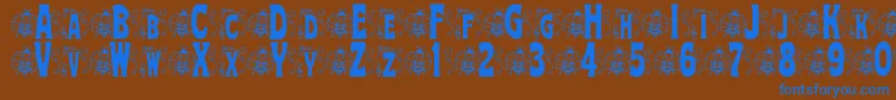 More about BjfHunnybee Font BjfHunnybee Font – Blue Fonts on Brown Background