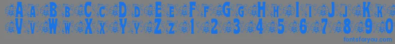 Czcionka BjfHunnybee – niebieskie czcionki na szarym tle