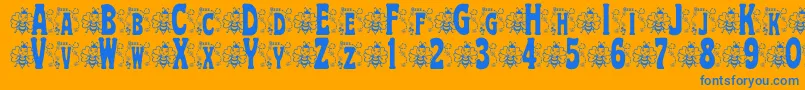 fuente BjfHunnybee – Fuentes Azules Sobre Fondo Naranja