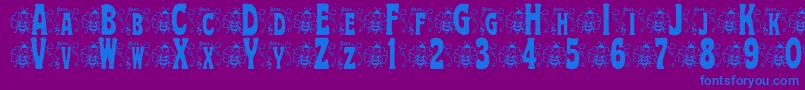 BjfHunnybee Font – Blue Fonts on Purple Background