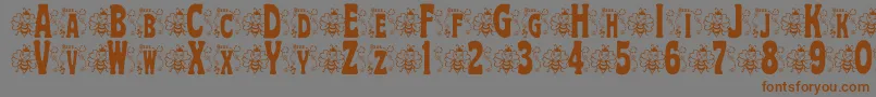 BjfHunnybee-Schriftart – Braune Schriften auf grauem Hintergrund
