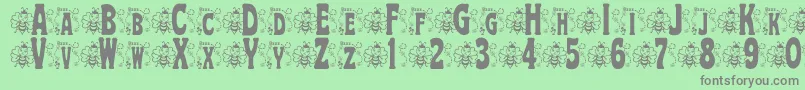 BjfHunnybee Font – Gray Fonts on Green Background