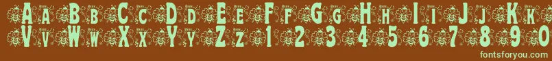 BjfHunnybee Font – Green Fonts on Brown Background