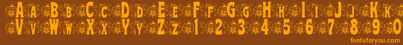 BjfHunnybee Font – Orange Fonts on Brown Background