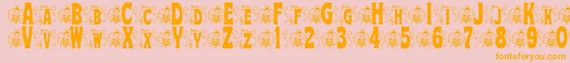 BjfHunnybee-Schriftart – Orangefarbene Schriften auf rosa Hintergrund