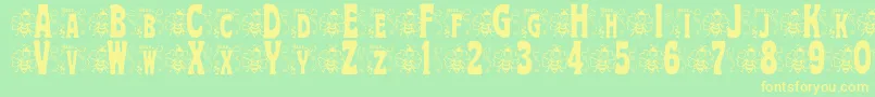 BjfHunnybee Font – Yellow Fonts on Green Background