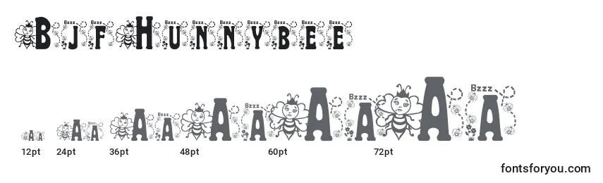BjfHunnybee Font Sizes
