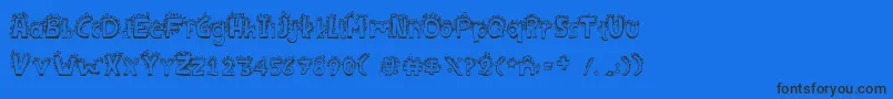 Bichofont Font – Black Fonts on Blue Background