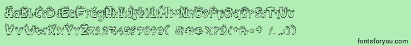 Bichofont Font – Black Fonts on Green Background