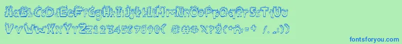 Bichofont Font – Blue Fonts on Green Background