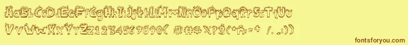 Шрифт Bichofont – коричневые шрифты на жёлтом фоне