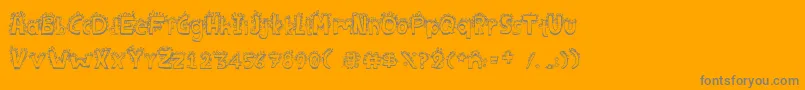 Bichofont-Schriftart – Graue Schriften auf orangefarbenem Hintergrund