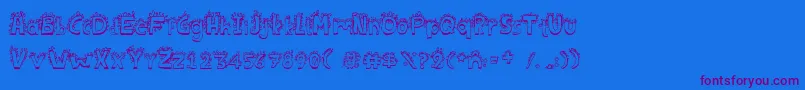 Bichofont Font – Purple Fonts on Blue Background