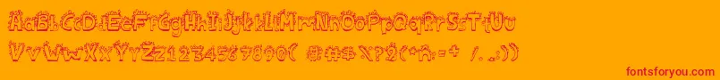 Bichofont Font – Red Fonts on Orange Background