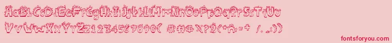 Bichofont Font – Red Fonts on Pink Background