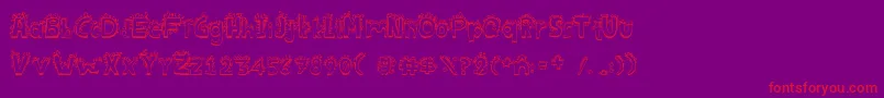 Bichofont Font – Red Fonts on Purple Background