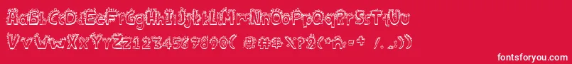 Bichofont Font – White Fonts on Red Background