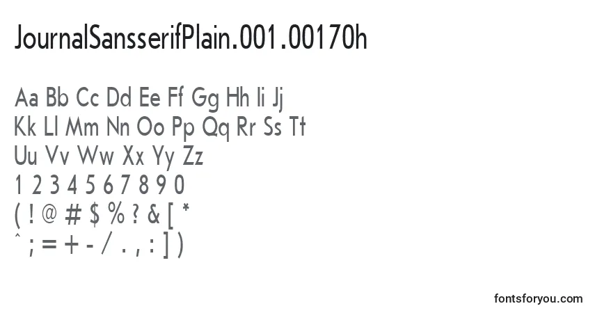 Шрифт JournalSansserifPlain.001.00170h – алфавит, цифры, специальные символы