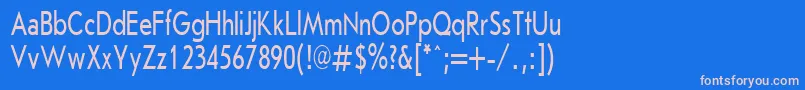 JournalSansserifPlain.001.00170h Font – Pink Fonts on Blue Background