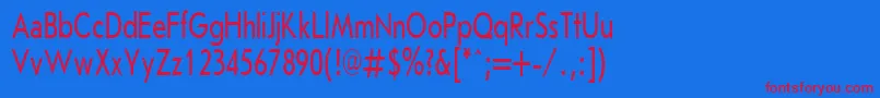 JournalSansserifPlain.001.00170h Font – Red Fonts on Blue Background