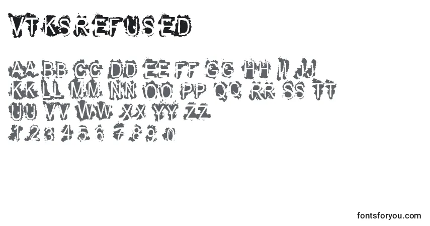 Vtksrefusedフォント–アルファベット、数字、特殊文字