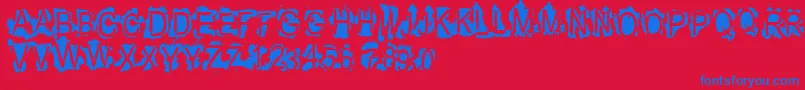 Vtksrefused Font – Blue Fonts on Red Background