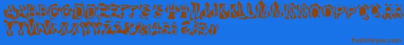 Vtksrefused-Schriftart – Braune Schriften auf blauem Hintergrund