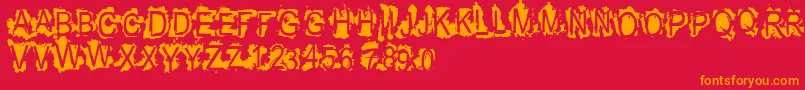 Vtksrefused Font – Orange Fonts on Red Background