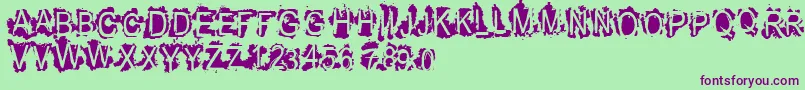 Vtksrefused Font – Purple Fonts on Green Background
