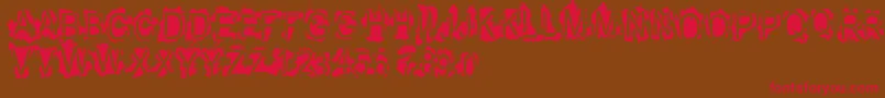 Vtksrefused-Schriftart – Rote Schriften auf braunem Hintergrund