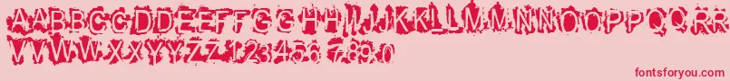 Vtksrefused Font – Red Fonts on Pink Background