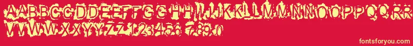 Vtksrefused Font – Yellow Fonts on Red Background