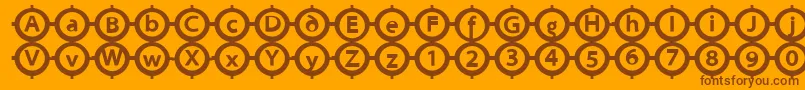 Police Circlesigns – polices brunes sur fond orange