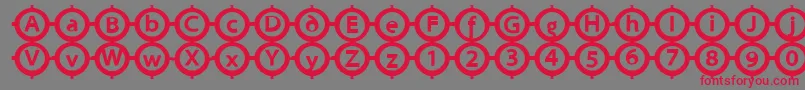 Circlesigns-fontti – punaiset fontit harmaalla taustalla