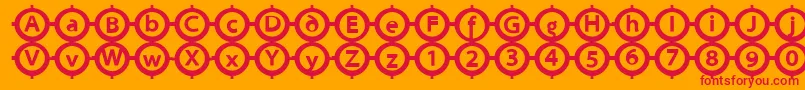Шрифт Circlesigns – красные шрифты на оранжевом фоне
