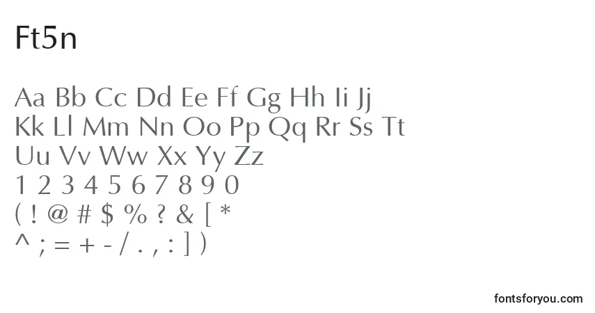 A fonte Ft5n – alfabeto, números, caracteres especiais