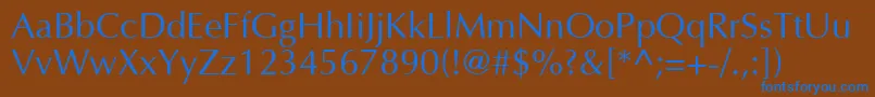 フォントFt5n – 茶色の背景に青い文字