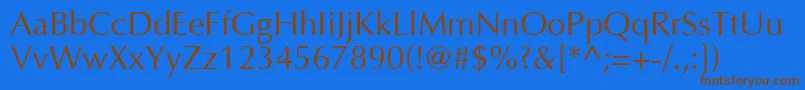 フォントFt5n – 茶色の文字が青い背景にあります。