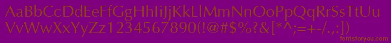 Ft5n-fontti – ruskeat fontit violetilla taustalla