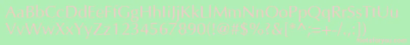 Ft5n-fontti – vaaleanpunaiset fontit vihreällä taustalla