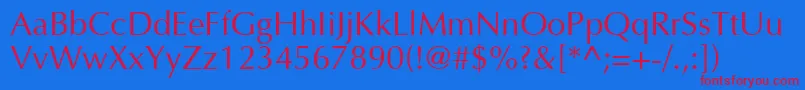 フォントFt5n – 赤い文字の青い背景