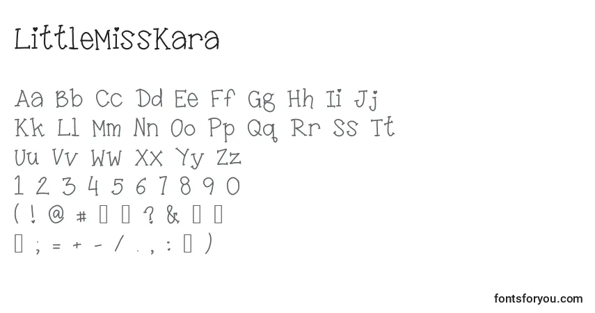 Schriftart LittleMissKara – Alphabet, Zahlen, spezielle Symbole