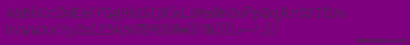 Fonte LittleMissKara – fontes pretas em um fundo violeta