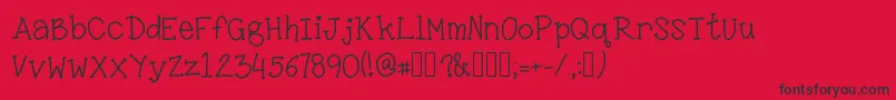 LittleMissKara Font – Black Fonts on Red Background