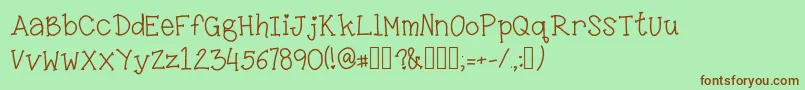 LittleMissKara Font – Brown Fonts on Green Background