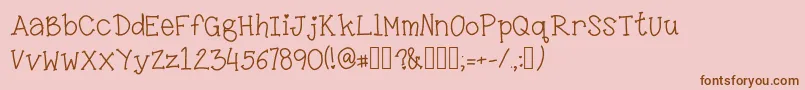 LittleMissKara Font – Brown Fonts on Pink Background